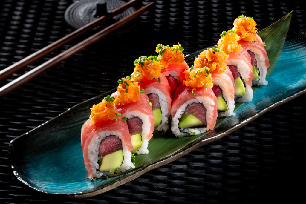 Uramaki sushi roll